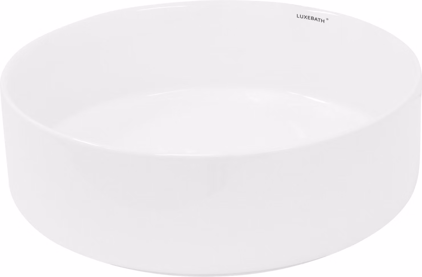 LuxeBath Lavabo Lavabo da appoggio, rotondo, Ø 35,5x12 cm, bianco, Vetroceramica
