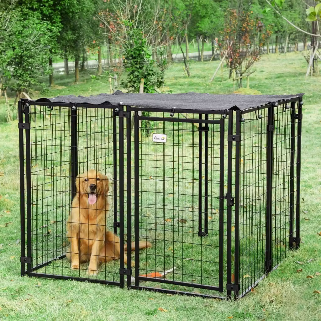 Recinto pieghevole per cani GIORDANOSHOP in metallo nero opaco L/P/H: 141 x 141 x 113 cm – 2