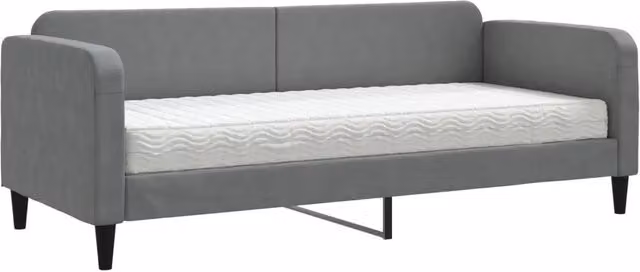Divano letto | Sof¨¤ letto | Letto singolo con Materasso Grigio Scuro 80x200 cm in Tessuto