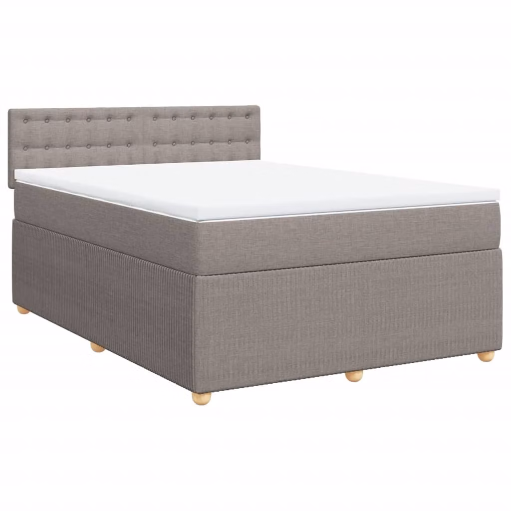 Giroletto a Molle con Materasso Tortora 140x190 cm in Tessuto