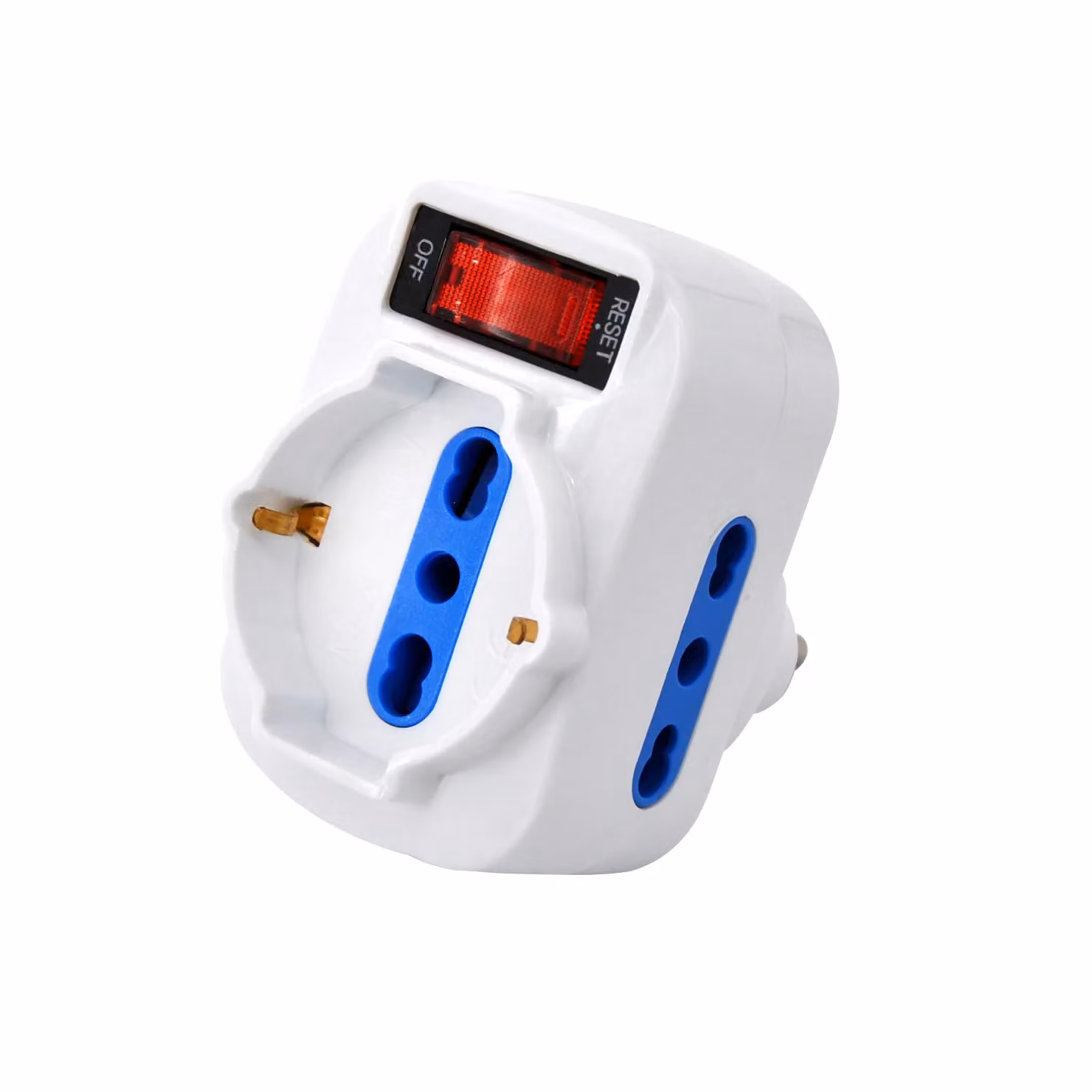 Adattatore PROPART a 3 posti con interruttore 10A bianco