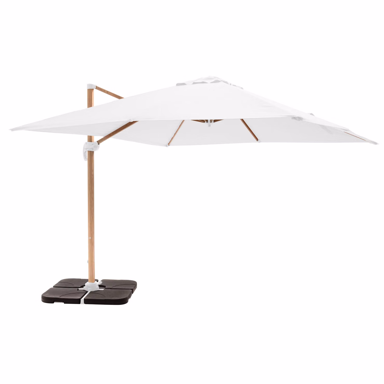 Ombrellone sporgente 3x3m e 4 piastrelle da riempire bianco - Oviala Brescia