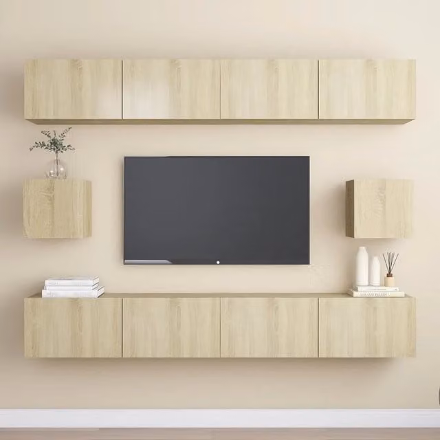 Set di Mobili Porta TV 6 pz-Set di 6 Credenza per TV Rovere Sonoma in Legno Multistrato 190688