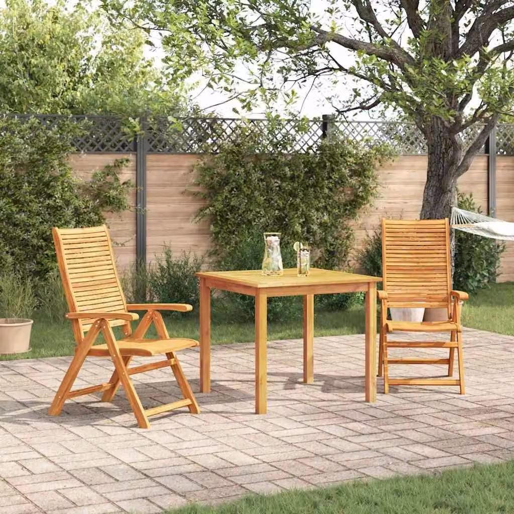 Maison Exclusive - Set da pranzo per esterno, 3 pezzi, legno massello di acacia, color marrone