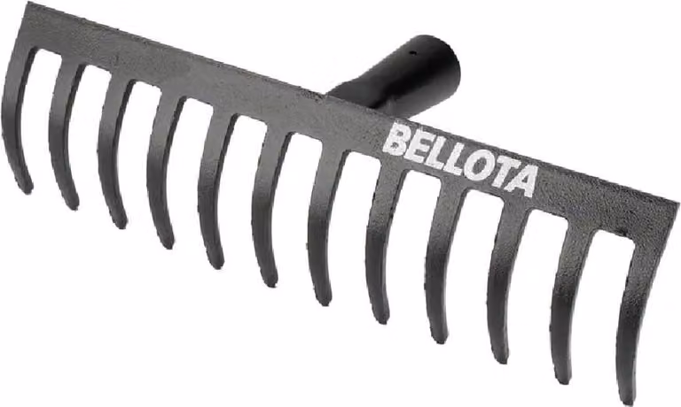 Rastrello con 12 denti e testa in acciaio - Media resistenza per il giardinaggio (manico non incluso)