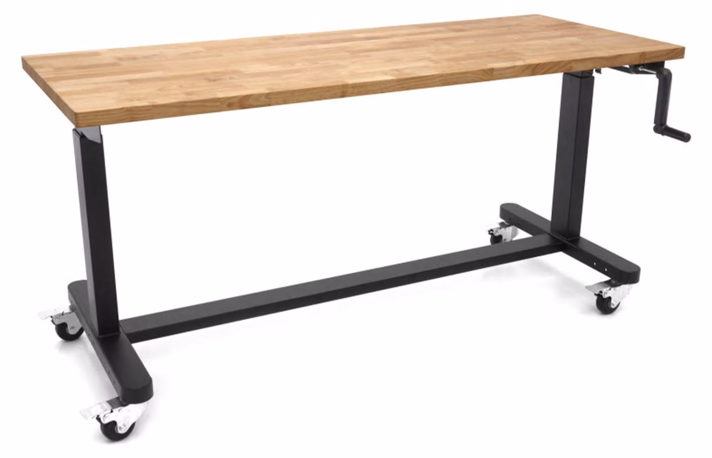 Banco da lavoro per garage, in legno massiccio, capacità di peso 68 kg, 152 cm,con ruote, altezza regolabile, per officine, negozi commerciali, uffici