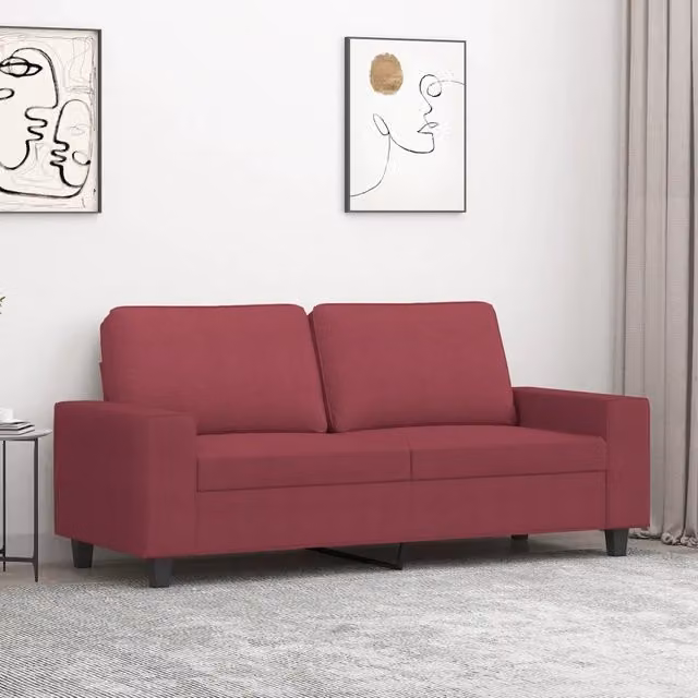 Divano moderno vidaXL in tessuto rosso con struttura in metallo per il tuo soggiorno – 1