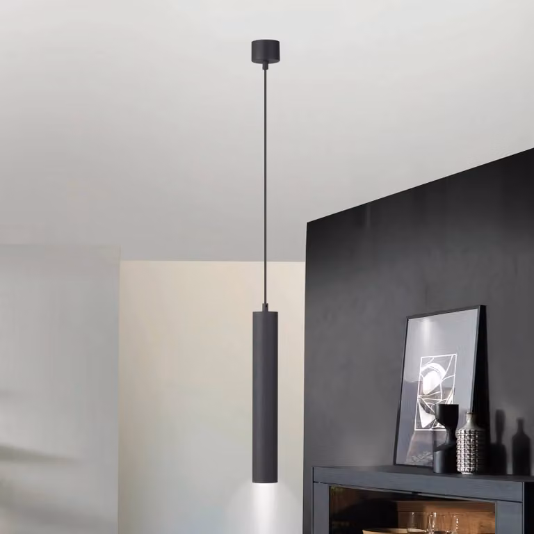 SCHÖNER WOHNEN-Kollektion Lampada a sospensione DANTE, dimmerabile, Nero, Soggiorno / Sala da pranzo, Metallo, Moderno, Lampada a sospensione