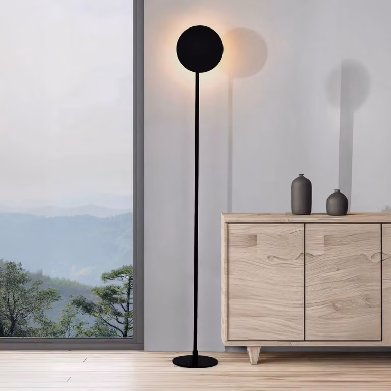 Viokef Lampada da terra Isabel, Nero, Soggiorno / Sala da pranzo, Alluminio, Moderno, Lampada da terra