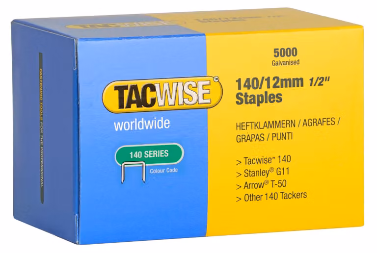 Tacwise 0343, graffette zincate, tipo 140/12mm, confezione da 5000 pezzi