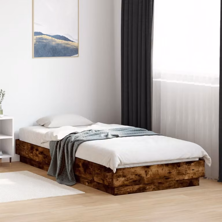 Giroletto senza materasso vidaXL in rovere fumo e truciolato, L 100 x P 200 cm