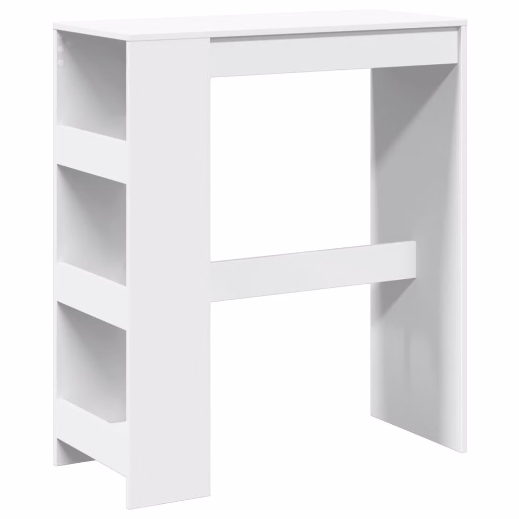 Tavolo Bar con Rastrelliera Bianco 90x40x103,5 cm Multistrato