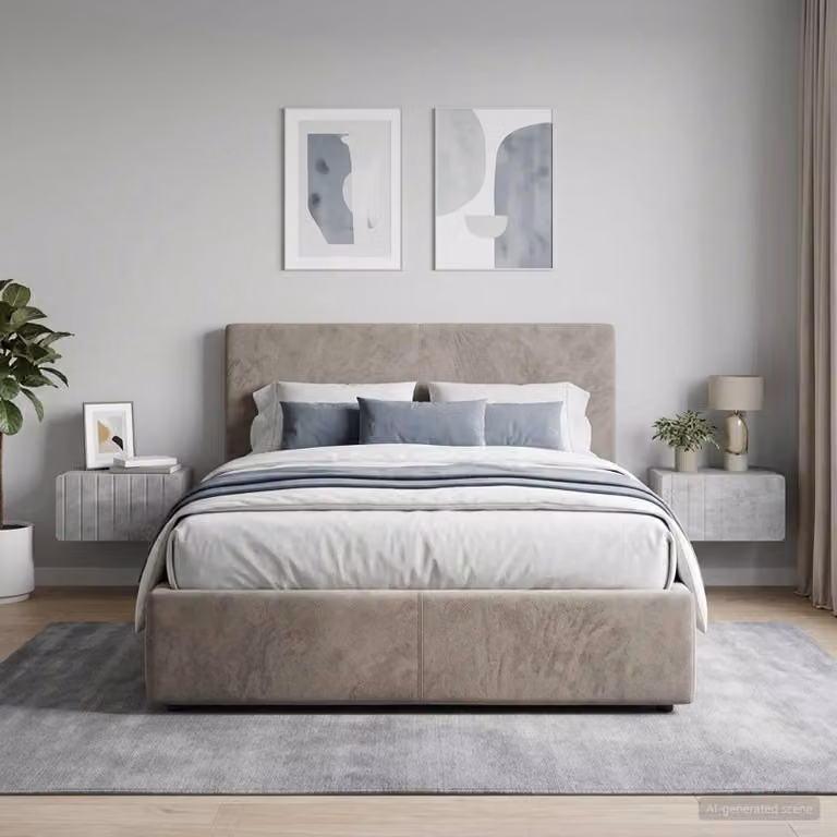Set di 2 comodini sospesi vidaXL in stile moderno Grigio Cemento L 49 cm x P 34,5 cm x H 24 cm