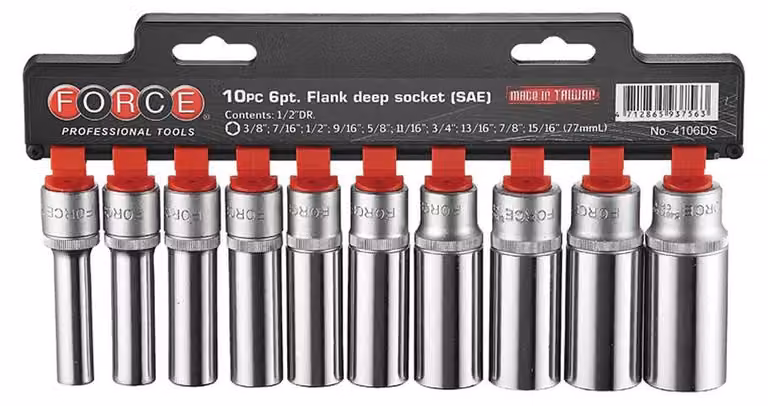 Set di chiavi a bussola FORCE con valigetta a cricchetto 4106DS
