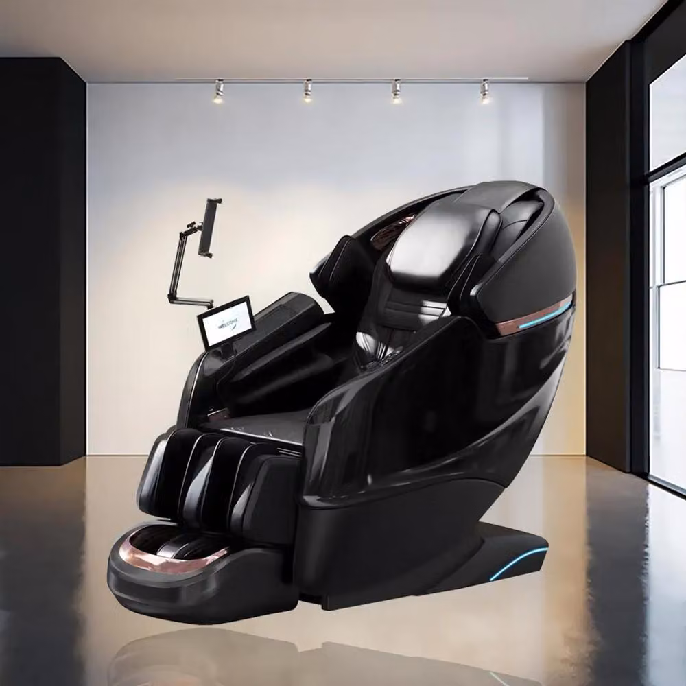 Lussuosa poltrona massaggiante 4D con guida intelligente SL, terapia del calore, Bluetooth e massaggio profondo Nero L155xL76xH116cm /GH-G6Hei/