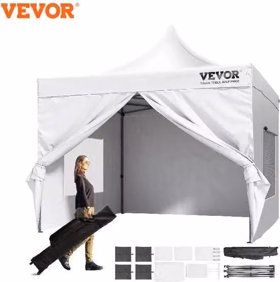 Pavilione acqua resistente - tenda per eventi - tenda da giardino con pareti laterali - tenda da festa - tenda da giardino facile da montare - tenda da festa robusta 3 x 3 m - di alta qualità - bianco