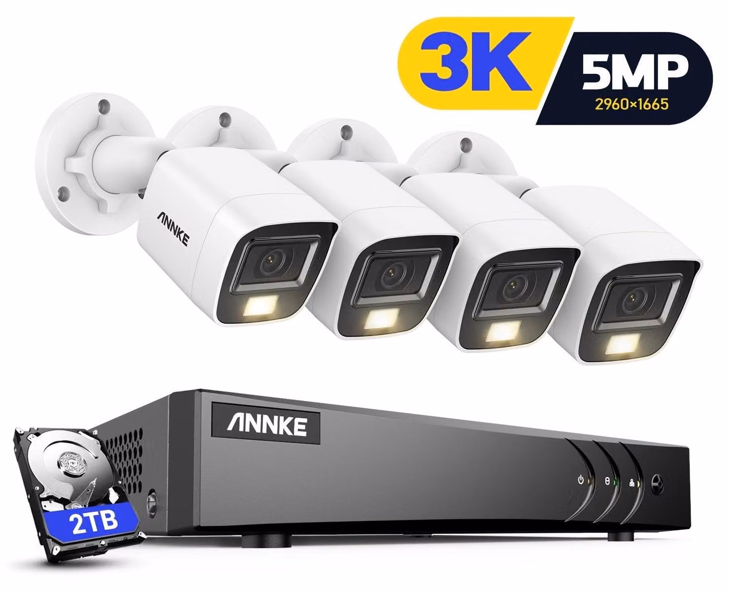Kit di telecamere di sorveglianza - Telecamera di sicurezza - Sistema di telecamere a circuito chiuso (CCTV) - Telecamera per la sicurezza - Telecamera wireless