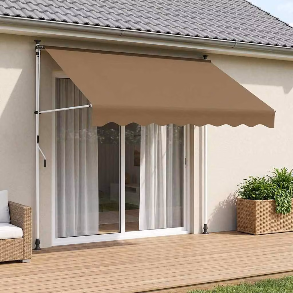 Tenda retrattile manuale vidaXL in poliestere Beige, Larghezza: 300 cm