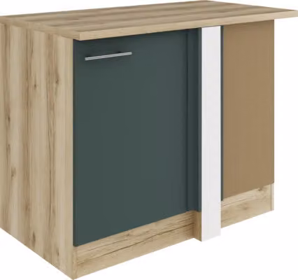 Base angolare Optifit Savona405 LxPxH 110 x 60 x 84,8 cm verde opaco smontato Cerniera reversibile KUSA UELG106-9+