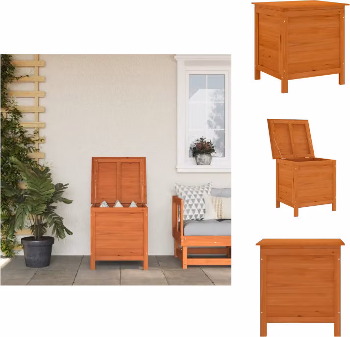vidaXL Cassapanca da giardino marrone 50x49x56,5 cm in legno massiccio di abete - Cassette da giardino