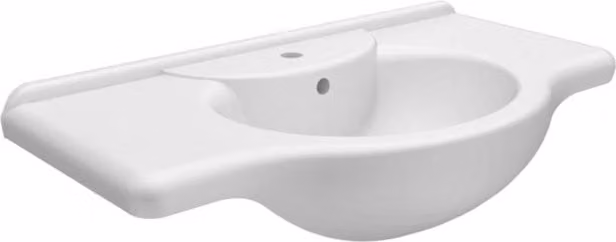 Lavabo a parete Consolle Universale DOCCIABOX in ceramica bianca opaca, Larghezza: 85 cm