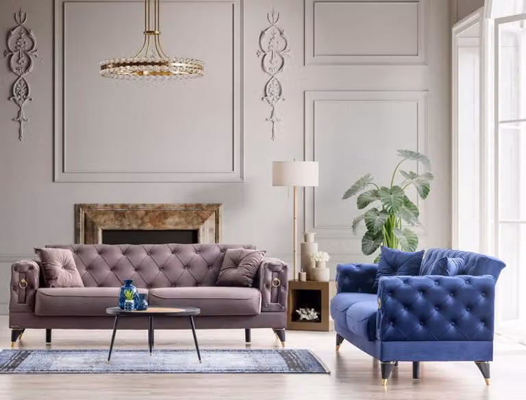 Elegante Sofagarnitur 3+3 Sitzer Perfekte Kombination aus Stil und Komfort