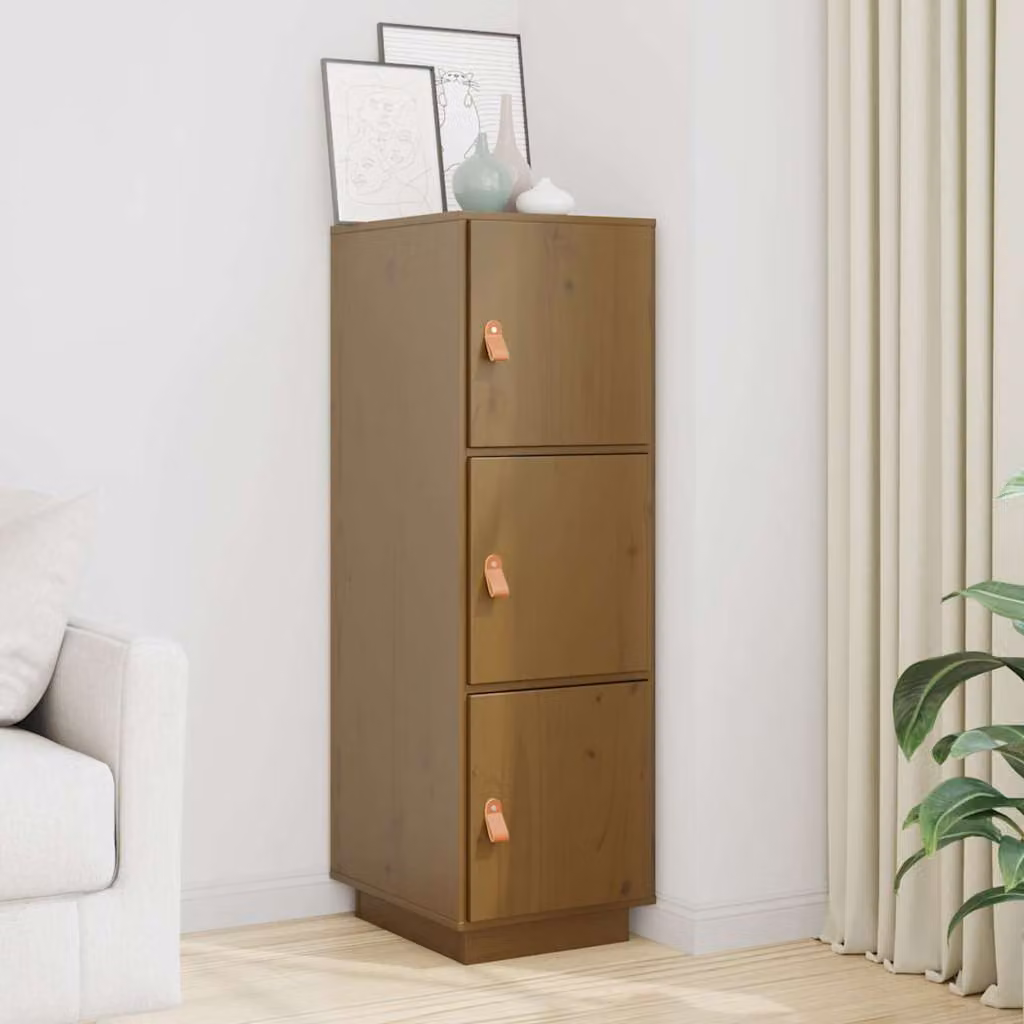 Credenza vidaXL in legno massello di pino color marrone stile rustico L/P/H: 34 x 40 x 108,5 cm