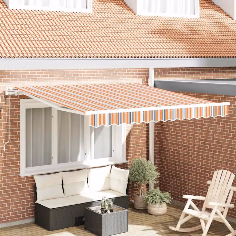 Tenda retrattile vidaXL Multicolore in alluminio e poliestere con telecomando L: 350 cm, P: 250 cm