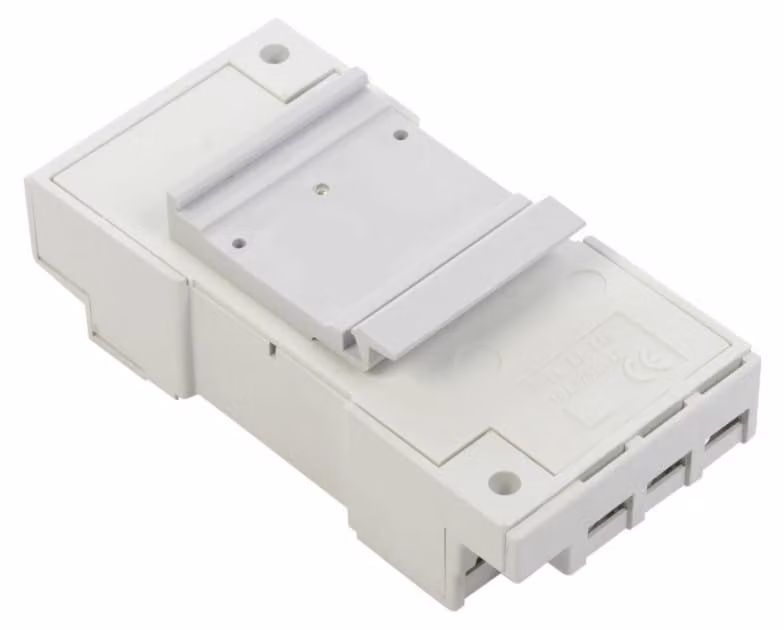 GZ14U, supporto da 10A, 250V AC, compatibile con morsetti R15 a 4 poli, colore grigio, con morsetti a vite, da montare su guida