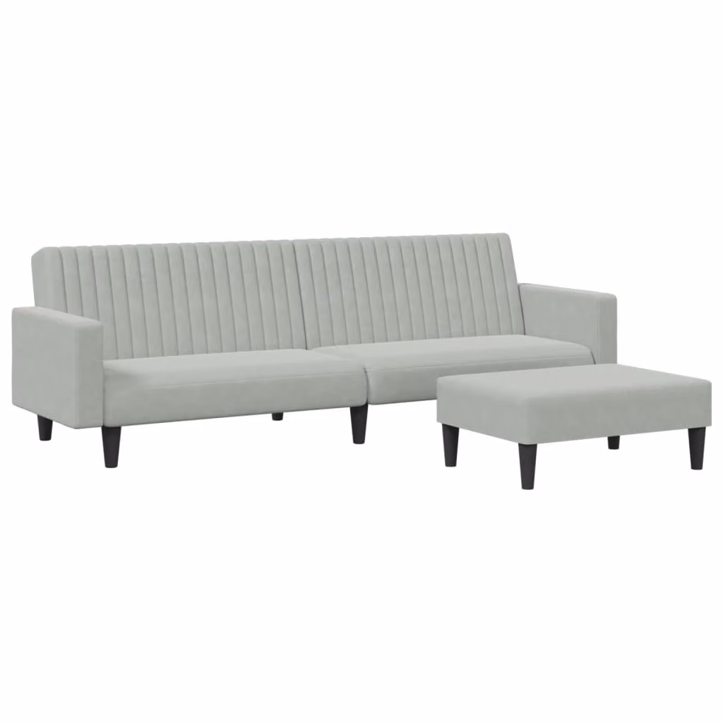 SYFAX™ Set di Divani 2 pz Grigio Chiaro in Velluto