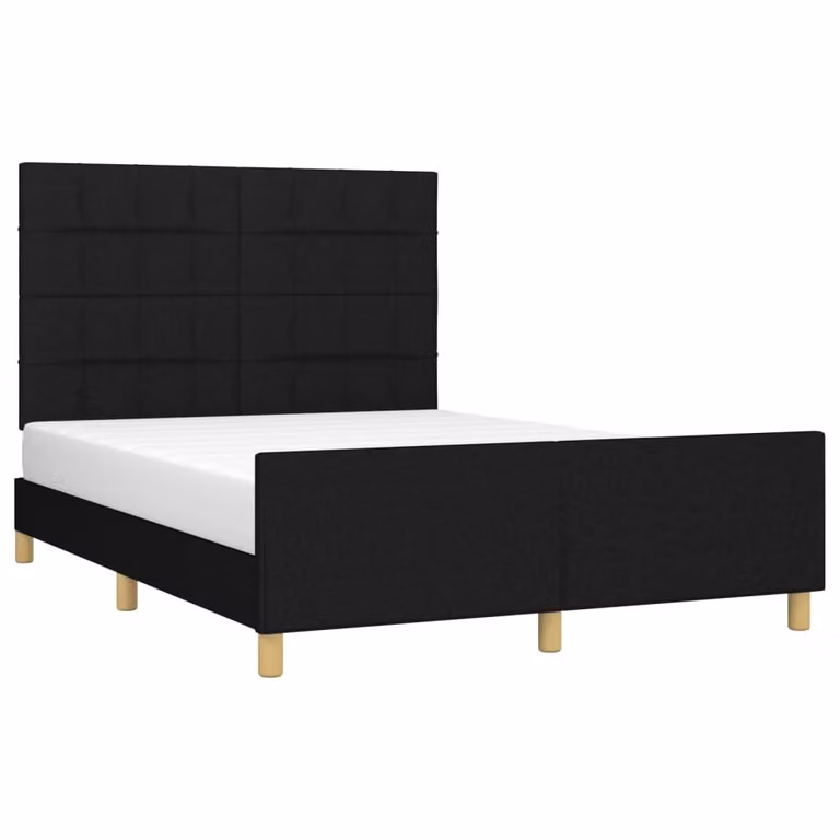 Giroletto senza Materasso Nero 140x200 cm in Tessuto