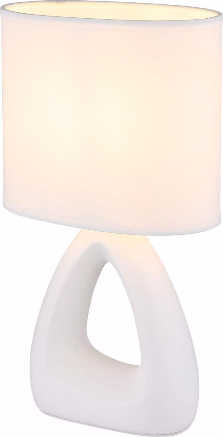 Lampada da tavolo, Vetroceramica tessile, bianca, H 30 cm