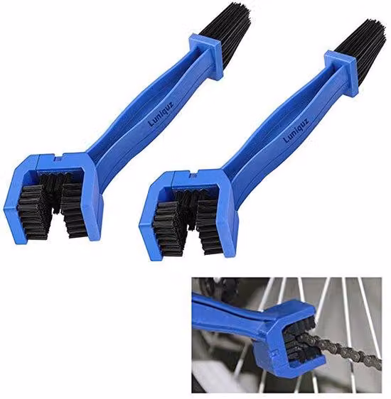 Spazzola per la pulizia delle catene, blu, per catene di motori, biciclette o scooter
