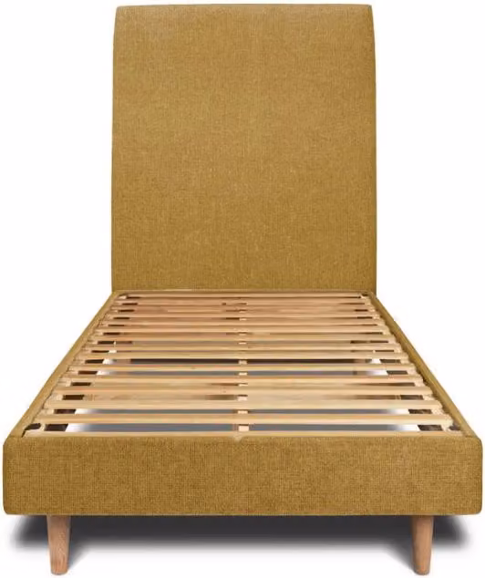 Letto 90x200 cm con testata imbottita - Tessuto Tela opaca