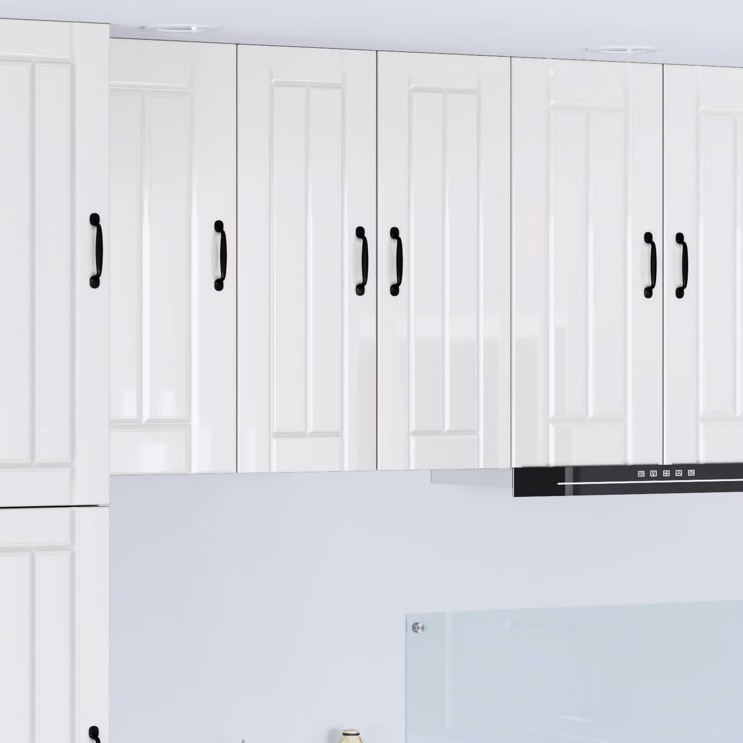 Set di 2 armadietti da muro LUCCA vidaXL bianchi lucidi in MDF per cucina