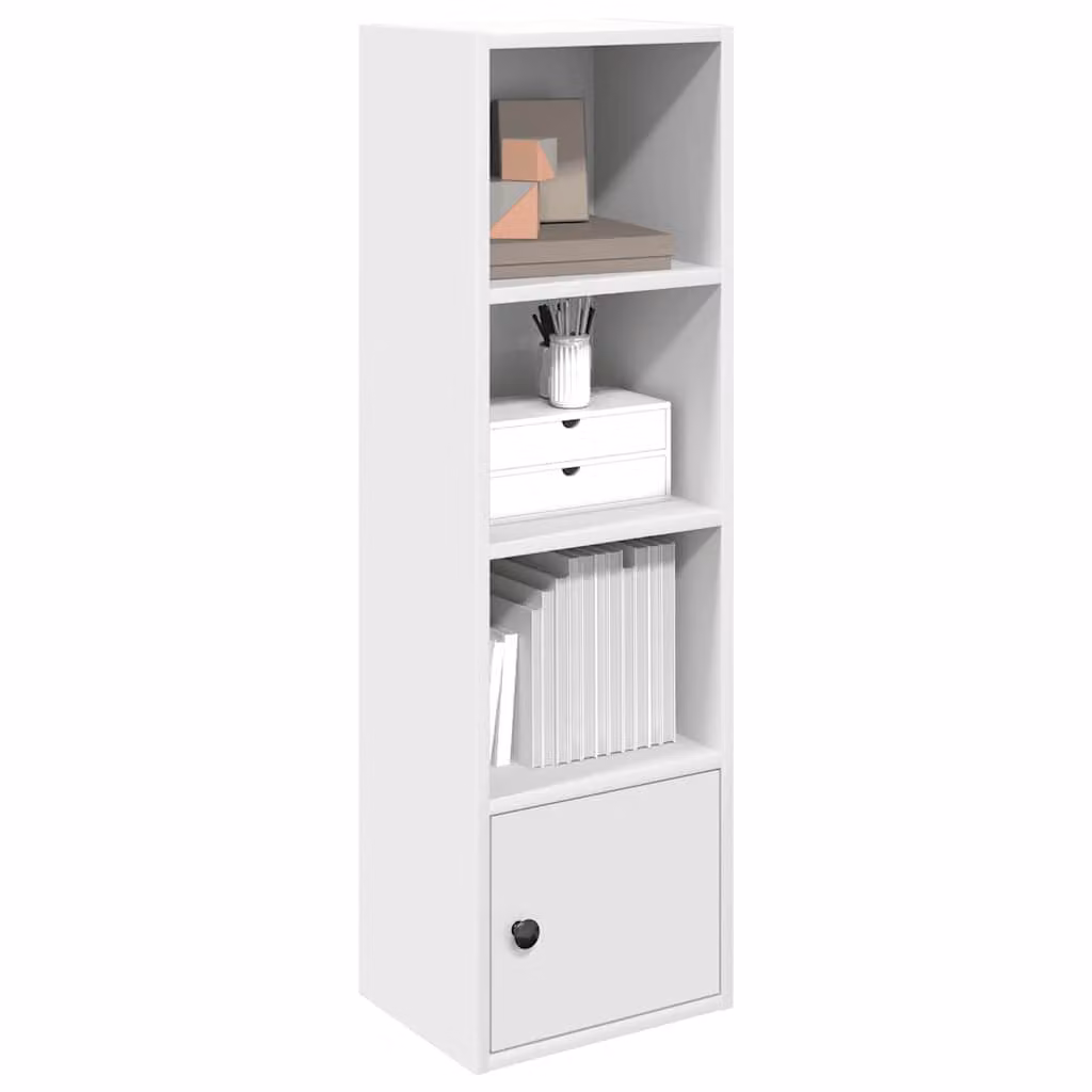 Libreria bianca vidaXL in legno e MDF con pannello posteriore, L 31 cm x P 24 cm x H 102 cm