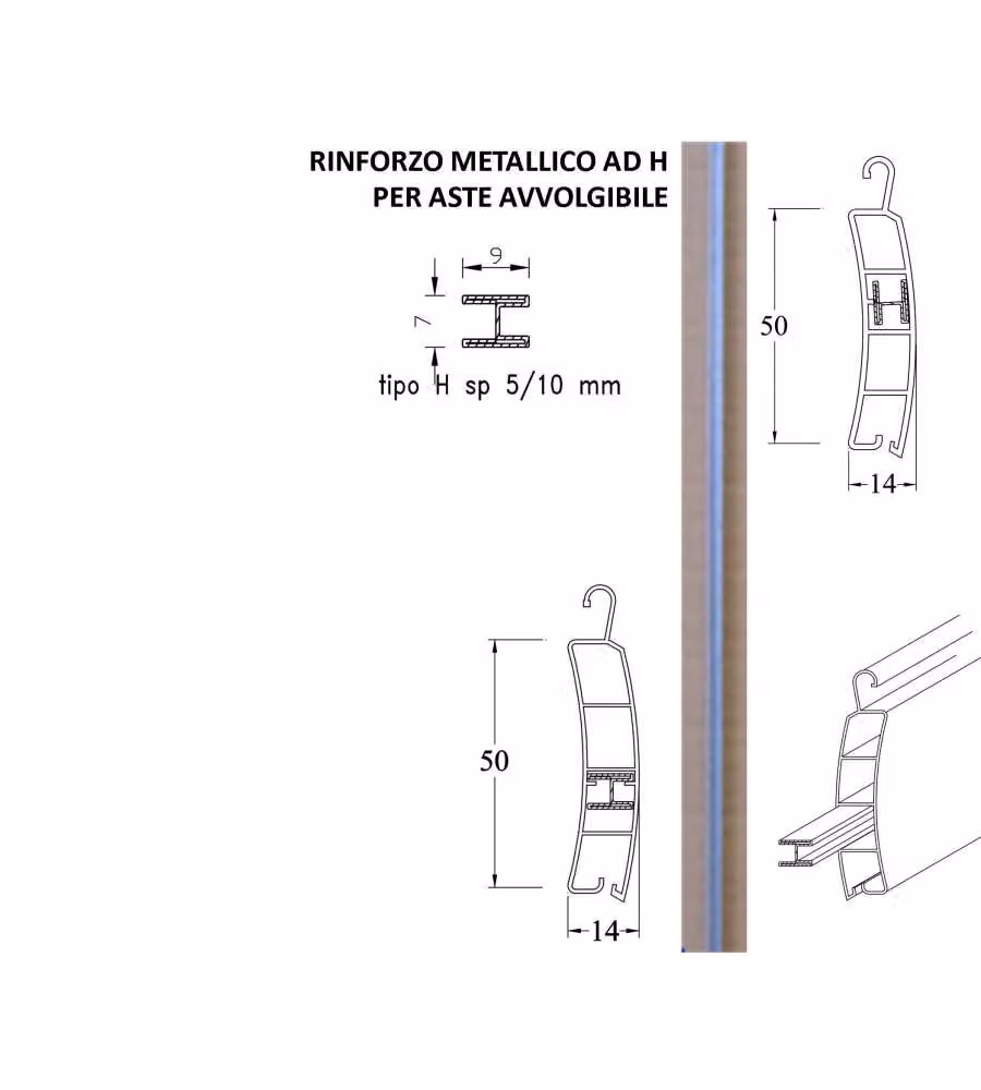 Rinforzo per aste in PVC