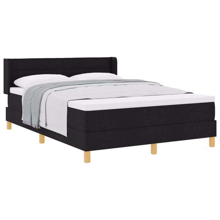 Letto a molle con materasso vidaXL in tessuto nero L/P: 160 x 200 cm