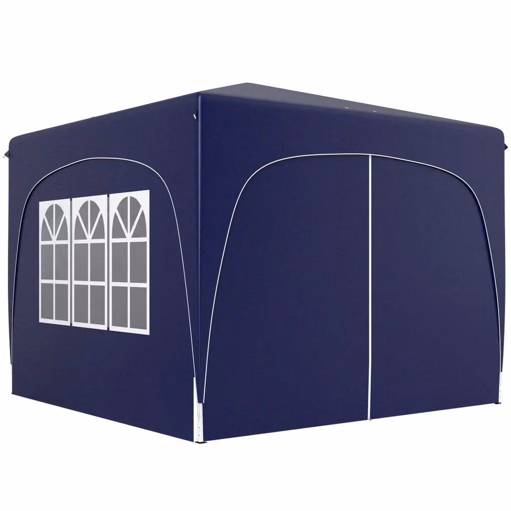 Gazebo Pieghevole Xylo Blu Scuro con Pannelli Laterali UPF50+ e Borsa L/P: 300 x 300 cm – 2