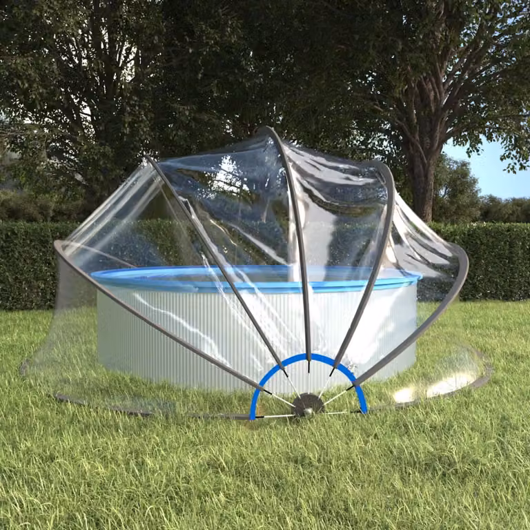 Cupola per piscina rotonda vidaXL in PVC trasparente, L: 467 cm, H: 234 cm