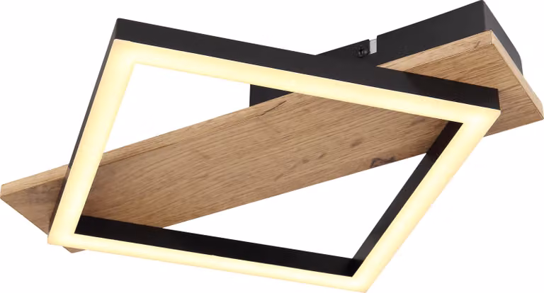 Plafoniera soggiorno Lampada a soffitto LED corridoio aspetto legno moderno nero 67294D