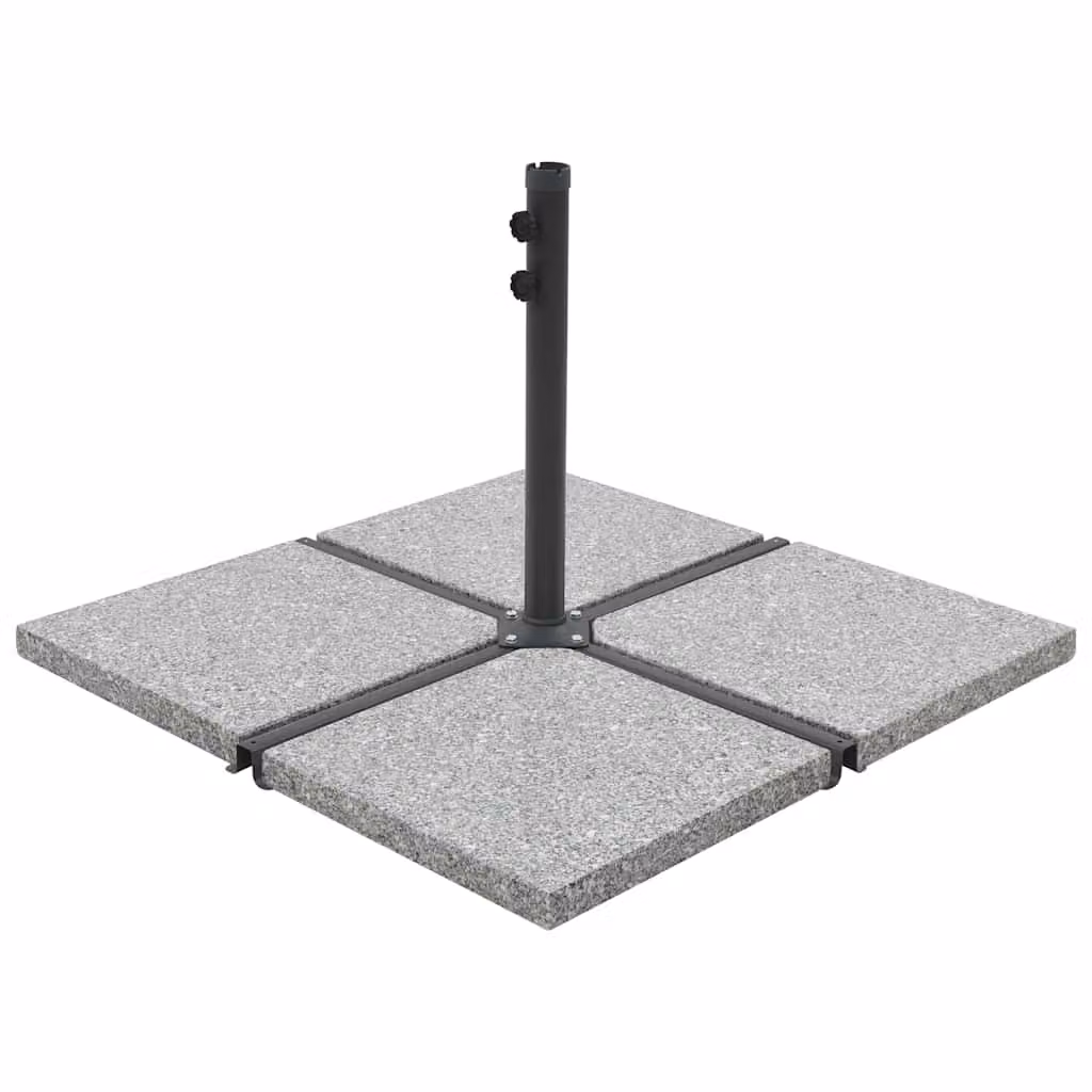 Set di 4 piastre in granito quadrato grigio vidaXL per parasole da 100 kg