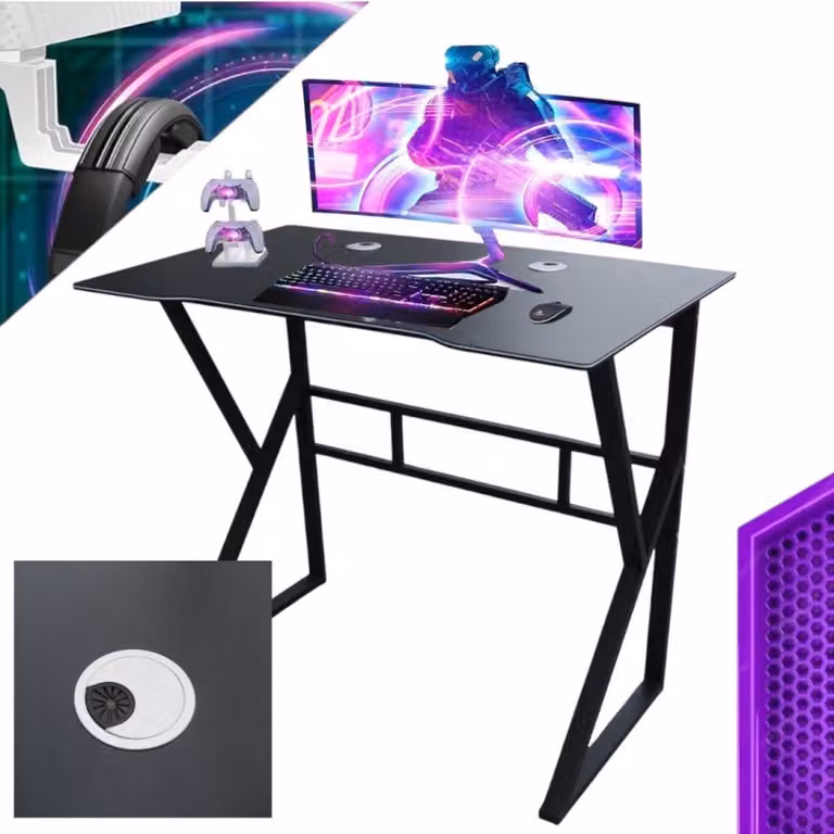 Scrivania per computer da gioco GAMER STL20CZ 100x60 cm nero