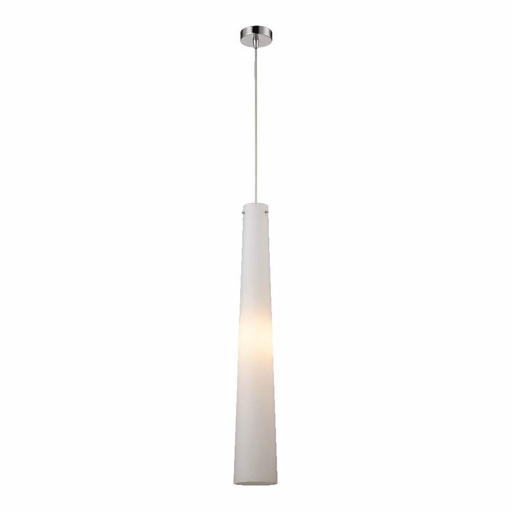 Lampada a sospensione NIOS 40W, argento/bianco opale, Ø: 10 H: 120 cm, attacco E14, dimmerabile