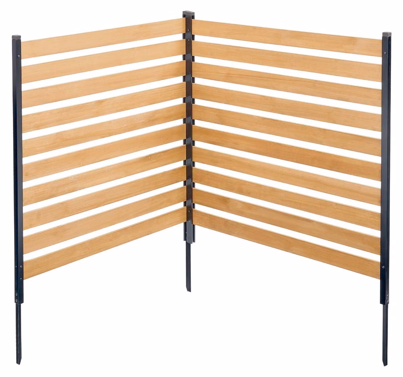 Recinzione in legno per la privacy, 96,5 cm (L) x 106,7 cm (P), schermo a doghe a 2 pannelli per condizionatori, copertura per attrezzature da piscina con picchetti metallici, facile da installare fai da te, copertura per bidoni della spazzatura da estern