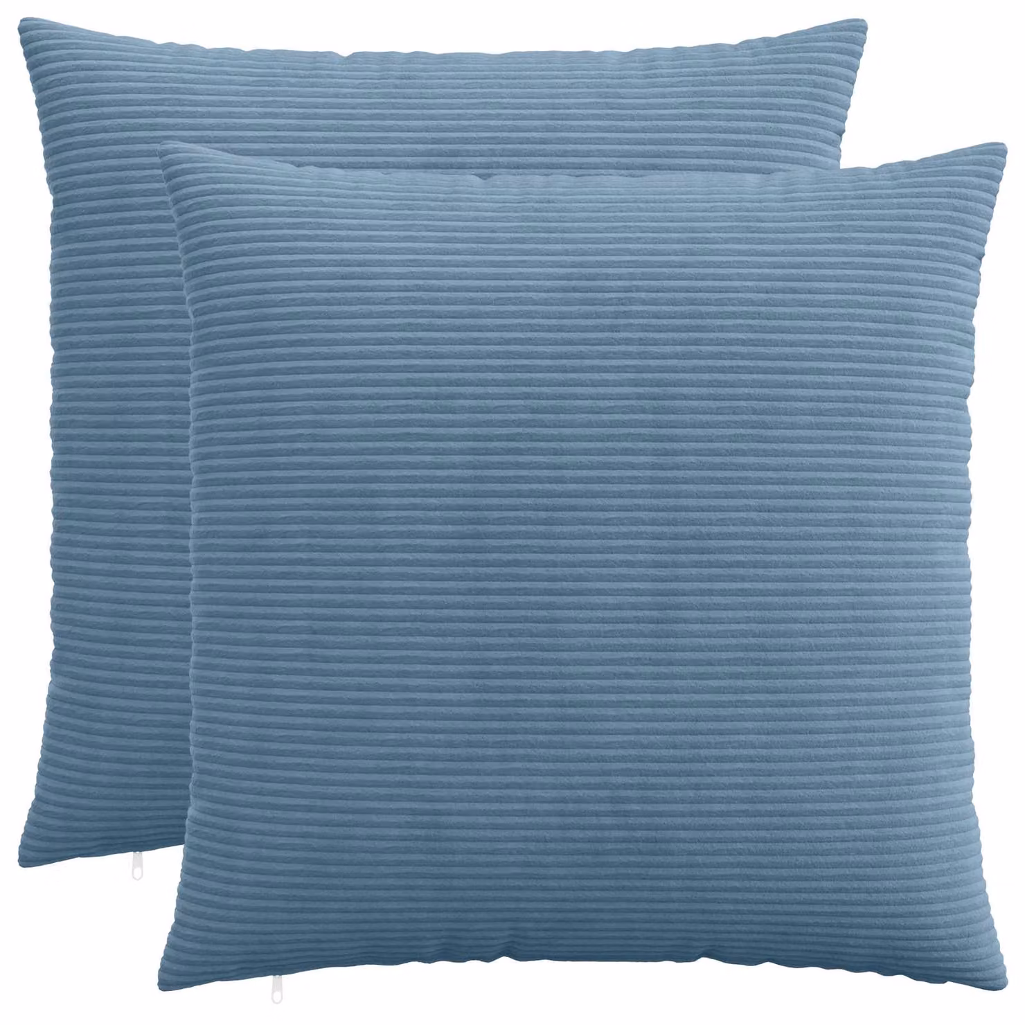 Set di 2 federe vidaXL HEERLEN in velluto a coste blu, 80 x 80 cm