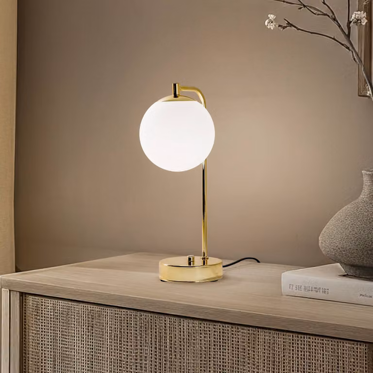 Lampada da tavolo Rico Domiluce, Ottone / Oro, Soggiorno / Sala da pranzo, Metallo, Moderno, Lampada da tavolo