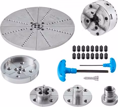 Mandrino per tornio per legno VEVOR a 5 griffe autocentrante, colore argento, φ96 mm