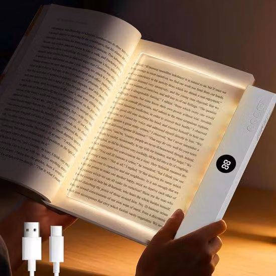 Lampada da lettura ricaricabile via USB con funzione timer - 3 livelli di regolazione - per la lettura serale - bianca