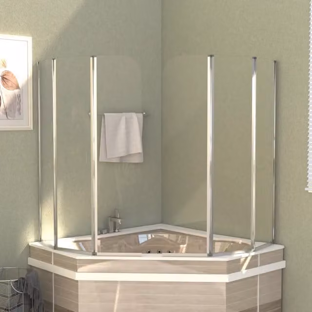 Cabine da Bagno 2 pz 104x130 cm in Vetro Temperato Trasparente 146228